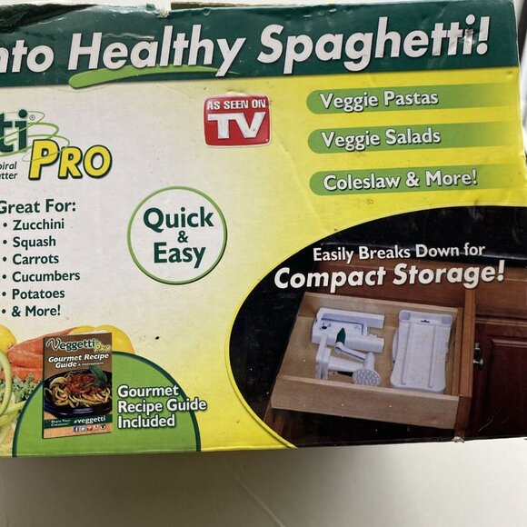 Veggetti Pro Table Top Spiralizer Spiral Vegetable Fruit Slicer Cutter 3 Blades - Picture 11 of 16